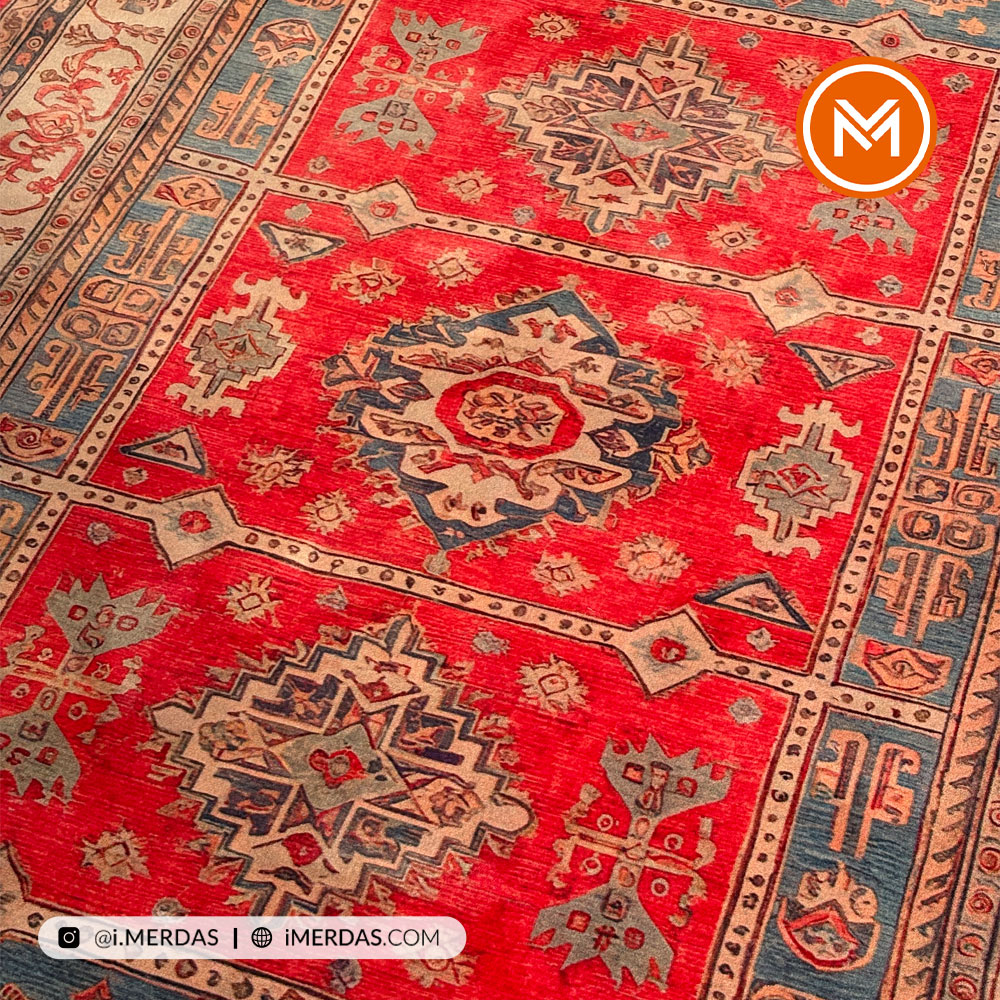 فرش کهنه نما کد N00156 زمینه تمام رنگ